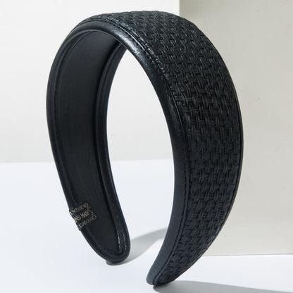 Woven PU Leather Headband Stylish Casual Hair Accessory