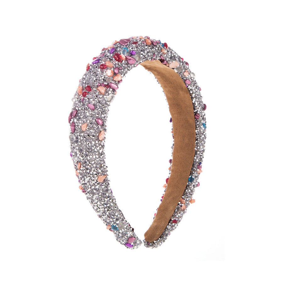 Baroque Colorful Gemstone Headband Trendy Fashion Accessory
