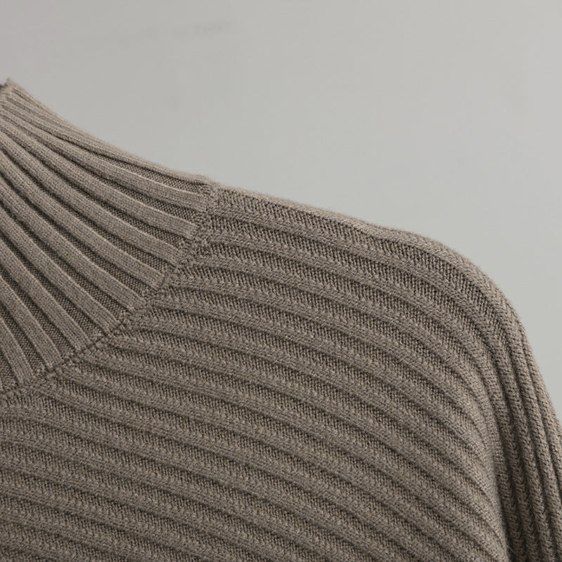 Retro Mock Neck Oversized Pullover Knit Sweater