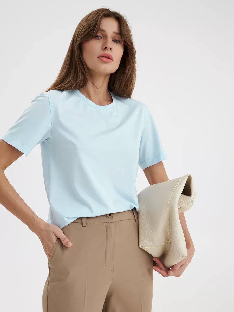 Casual Solid Cotton Short Sleeve T-Shirt for Everyday Wear