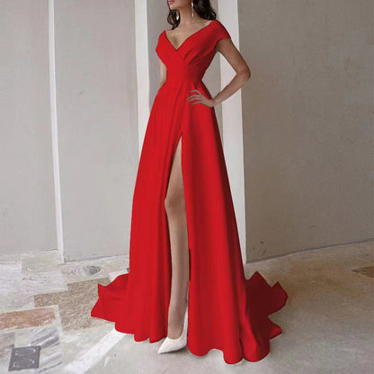 Chic Ruffled Hem Strapless Long Dress In Black, White, And Red