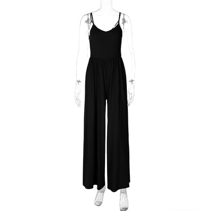 Trendy Sexy Backless Jumpsuit with Wide Legs