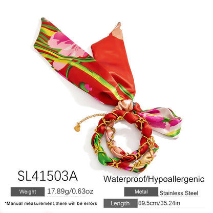 Dopamine Sunflower Pendant Necklace and Bracelet Set - Stainless Steel