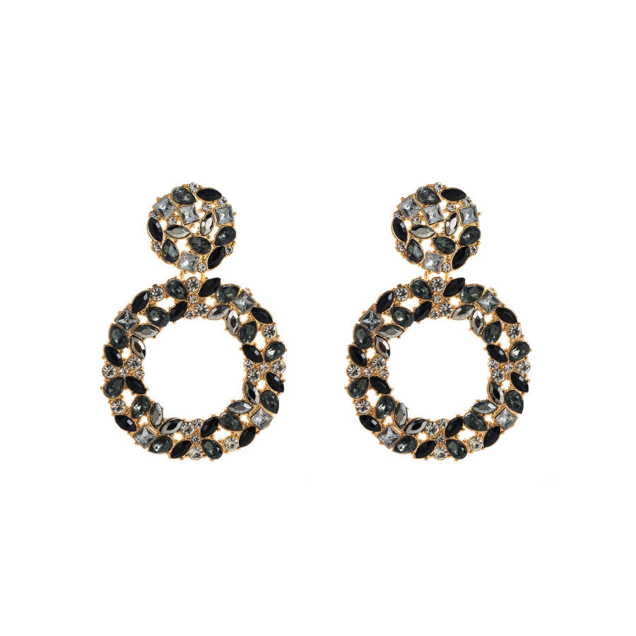 Geometric Crystal Drop Earrings Trendy Fashion Statement