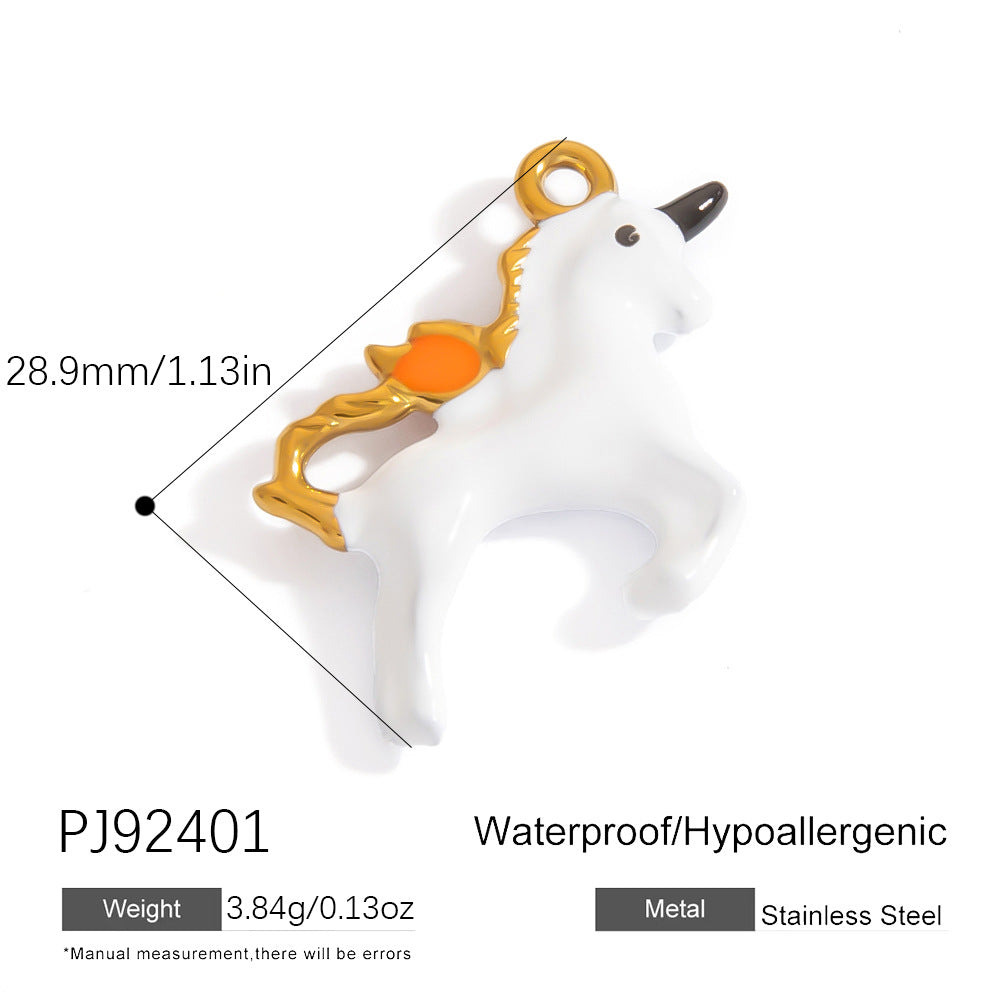 Rainbow Unicorn Stainless Steel DIY Pendant Jewelry for Bracelets and Necklaces