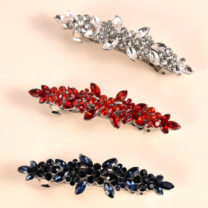 Petal-Shaped Alloy Rhinestone Spring Hair Clips for Brides