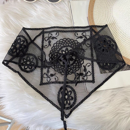 Haila - White Lace Headband Scarf