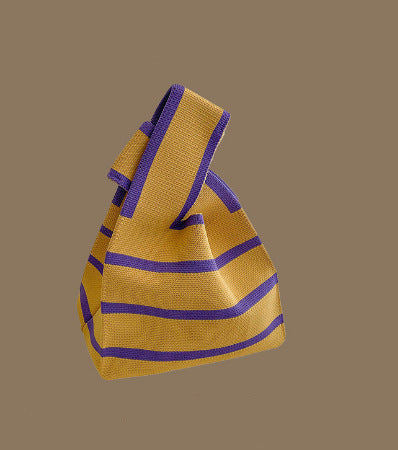 Knitted Tote Bag With Cute Designs Soft Polyester Casual