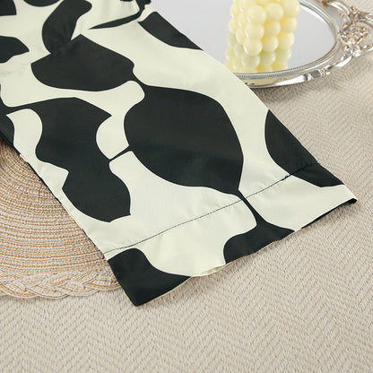 Contrast Color Print Homewear Dress