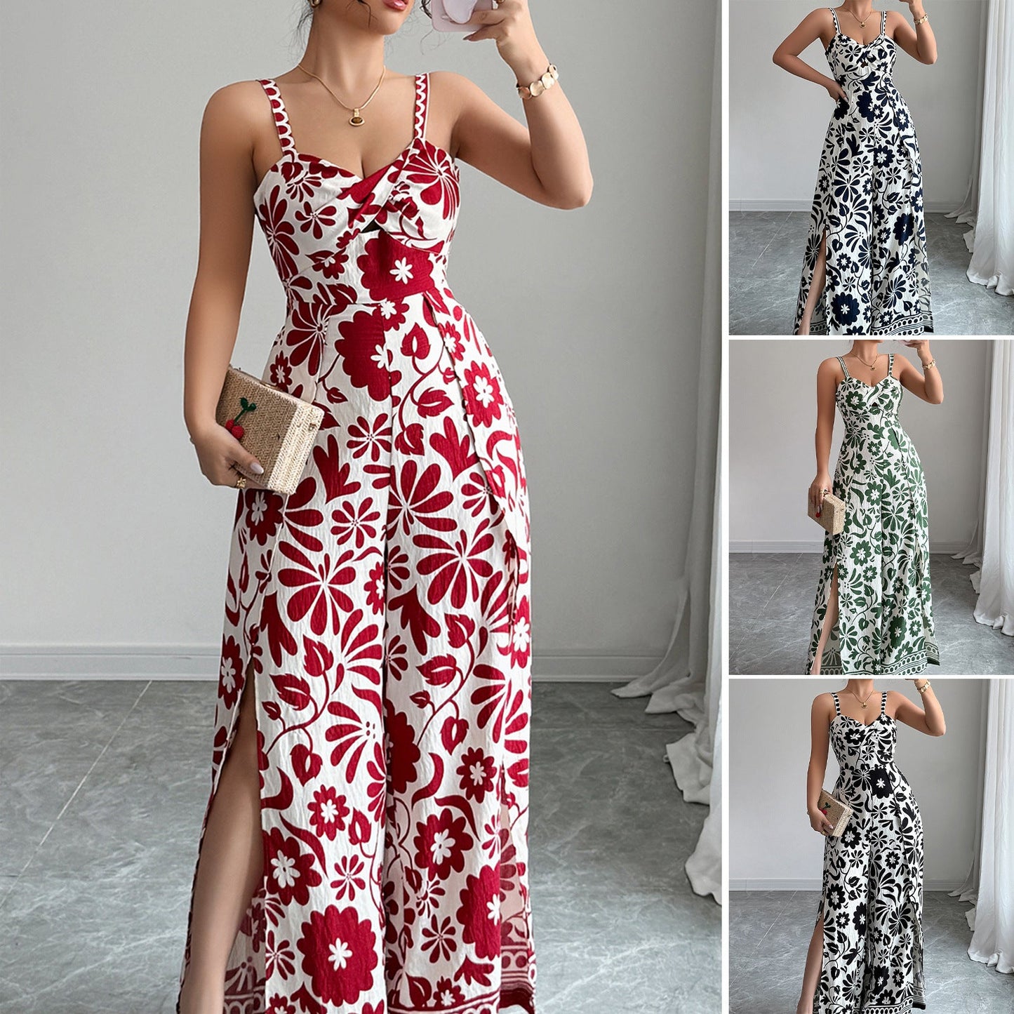 Elegant Twist Pattern Wide-Leg Jumpsuit for Women