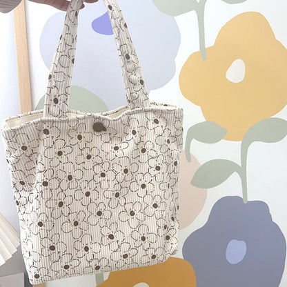 Cozy Velvet Floral Canvas Tote Bag for Everyday Use