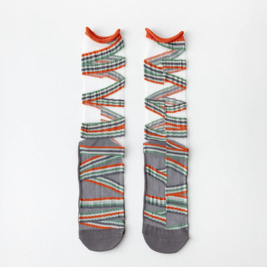 Rufia - Asymmetrical Pattern Sheer Socks