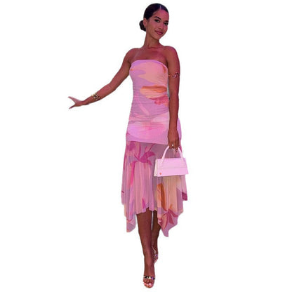 Sweet Street Style Bodycon Dress With Sheer Mesh Inserts