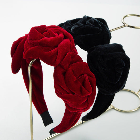 Floral Velvet Headband for Women - Trendy Elegant Design
