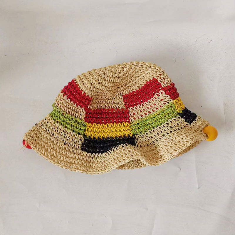 Handmade Straw Adult Hat Outdoor Beach Casual Visor Hat Featuring Resort Air Breathable Straw Hat
