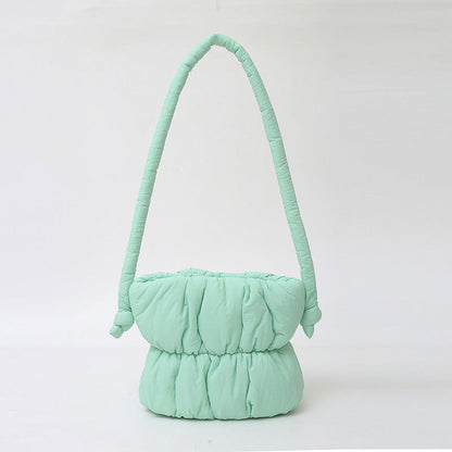 Trendy Nylon Bucket Bag Soft Casual Shoulder Bag
