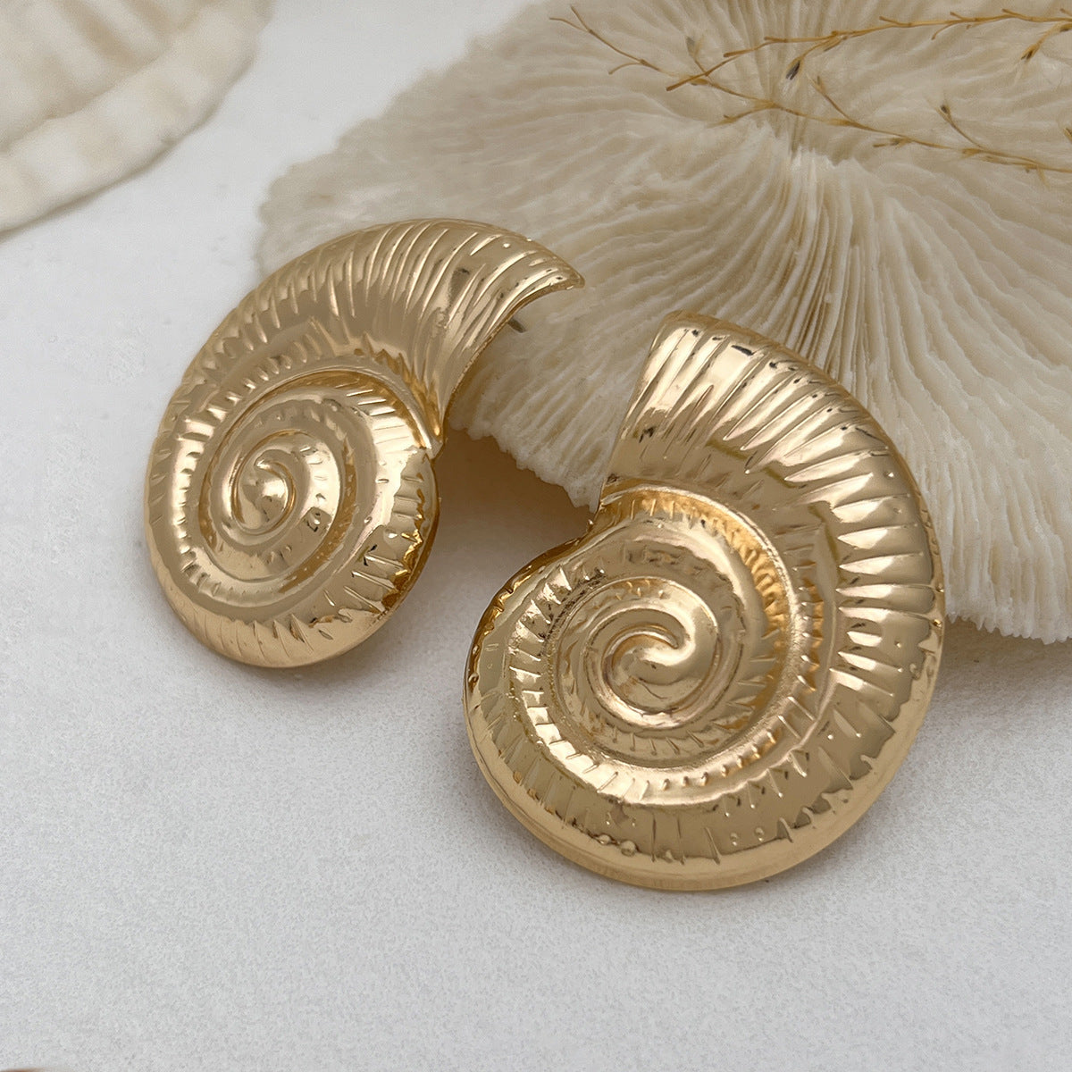 Starfish And Shell Earrings Natural Alloy Ocean Style