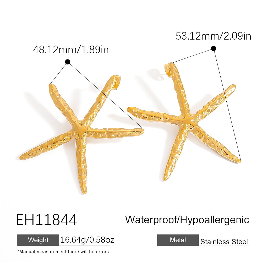 Starfish Pendant Necklace and Earring Set Stylish Vacation Jewelry