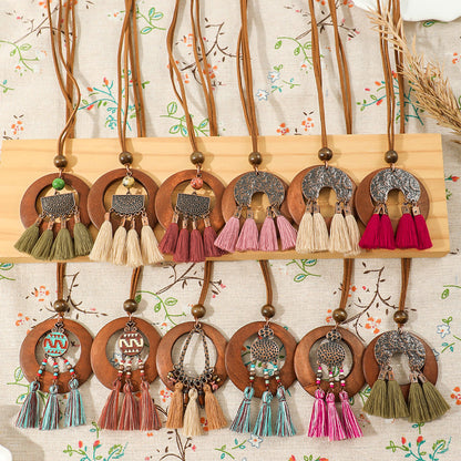 Bohemian Floral Shell Necklace Vintage Style Accessories