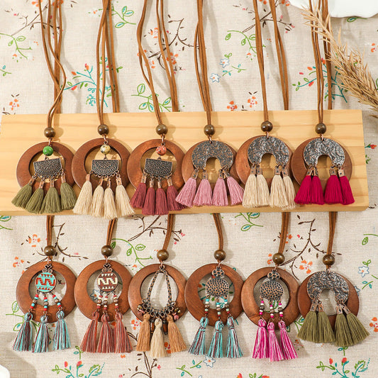 Bohemian Floral Shell Necklace Vintage Style Accessories