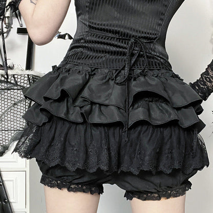 Lace Trim Pumpkin Skirt Pants Casual Comfortable Dress