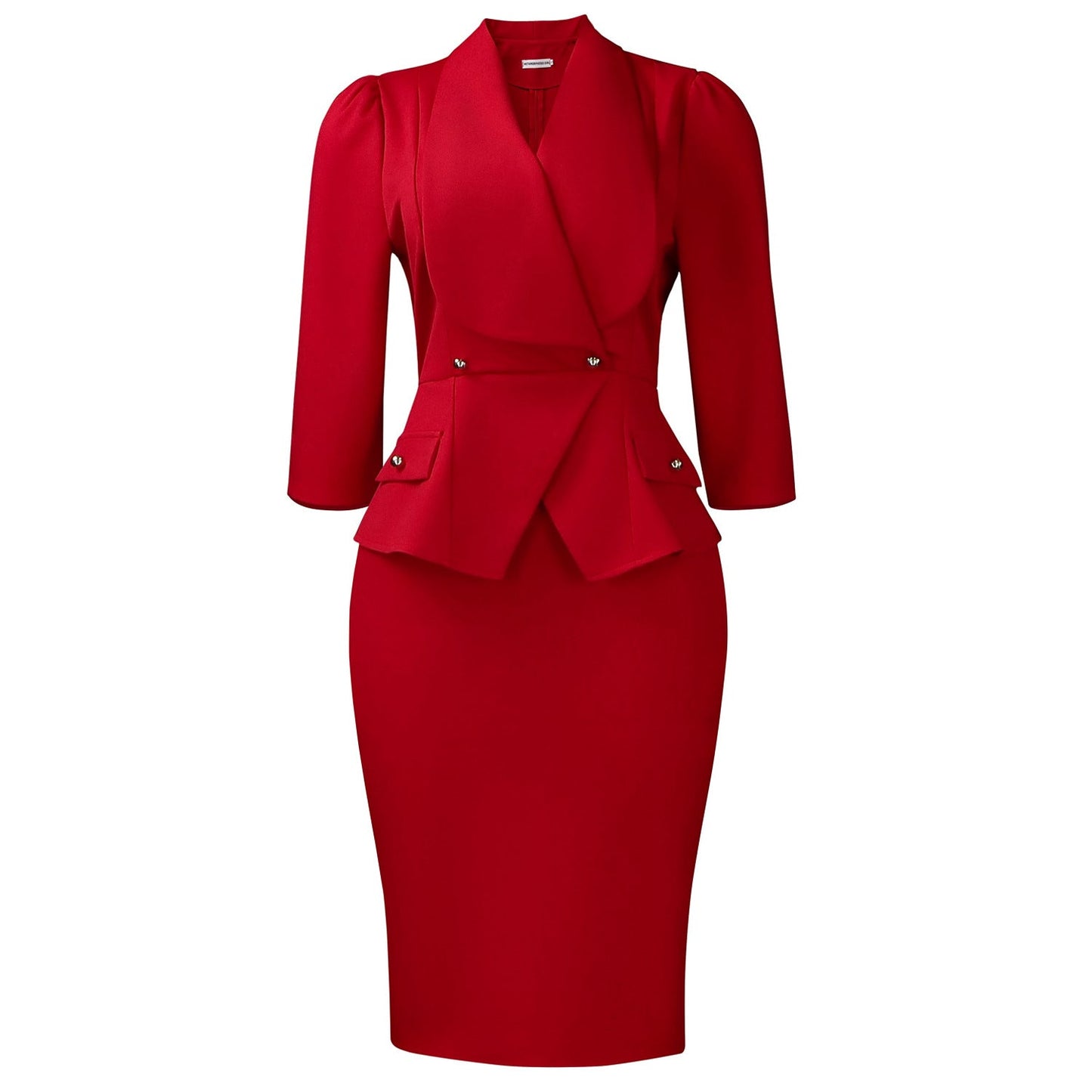 Elegant High Neck Dress With Midi Length