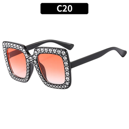 Colorful Disco Party Diamond Frame Sunglasses Retro Style