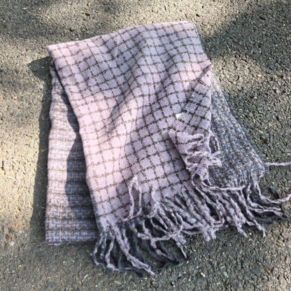 Classic Plaid Thicken Warm Christmas Theme Shawl