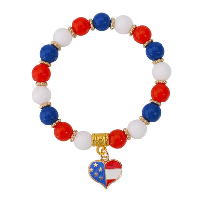 Minimalist USA Pendant Acrylic Beaded Bracelet