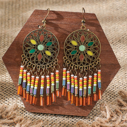 Trendy Tassel Drop Earrings Vintage Boho Statement Jewelry