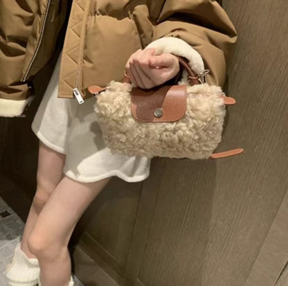 Soft Plush Lamb Wool Handbag Shoulder Bag