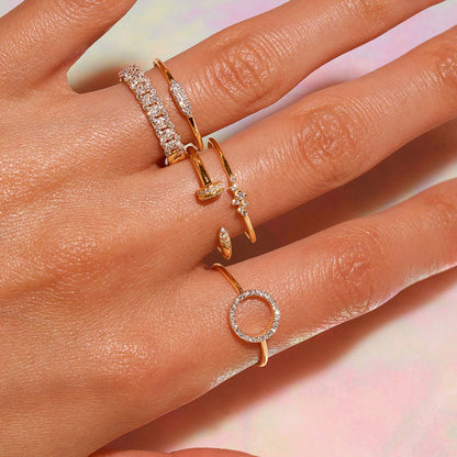 Zircon Adjustable Fine Layered Rings