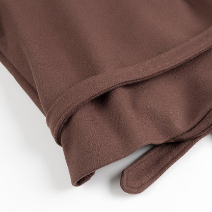 Winter Notch Collar Crop Pea Trench Coat