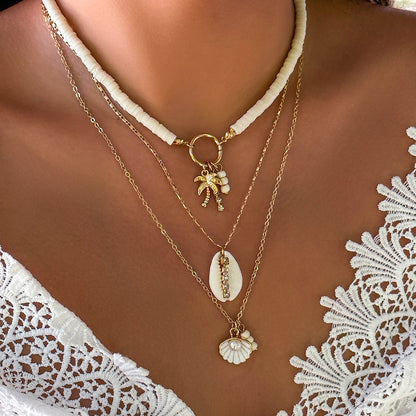 Ocean-Inspired Shell And Starfish Tassel Layered Necklace