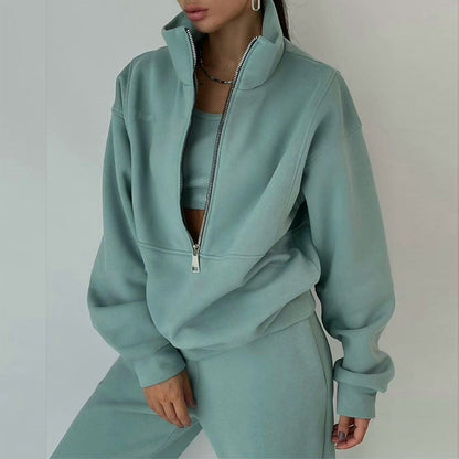 Trendy Casual Two-Piece Sweatshirt Set for Women