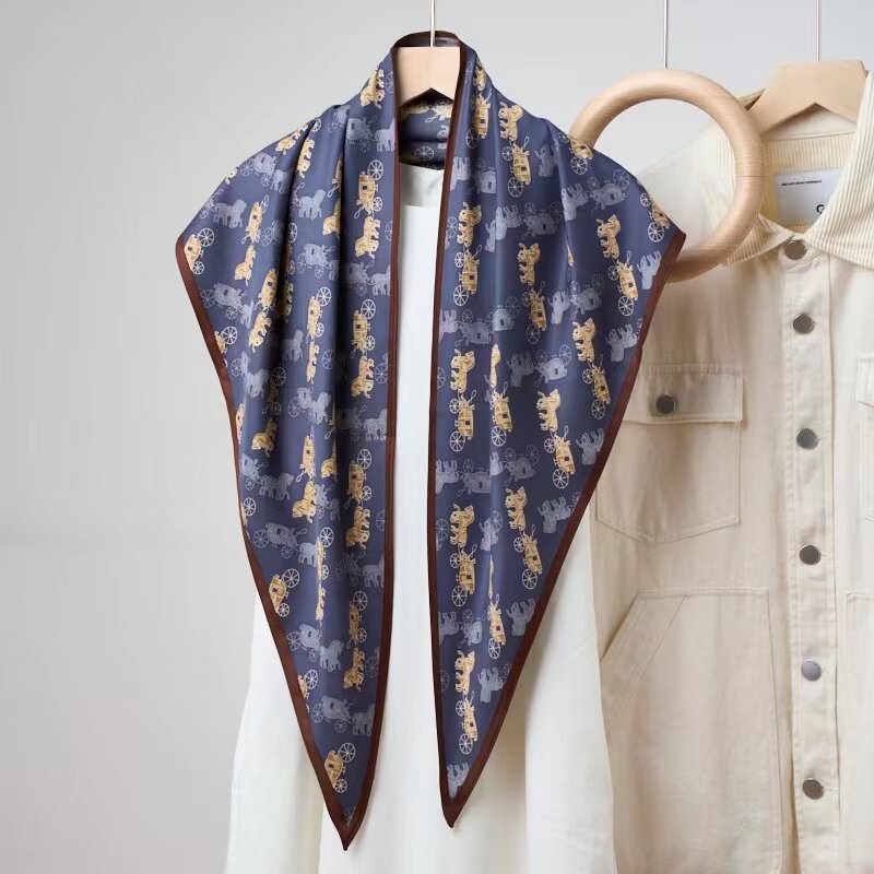 Vintage Paisley Triangle Silk Scarf