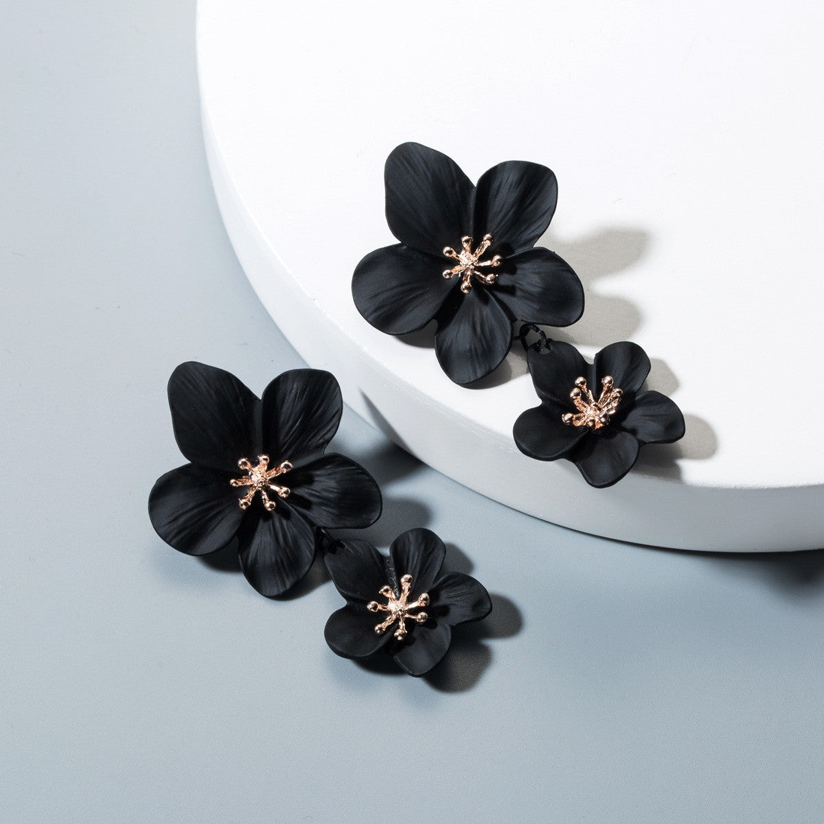 Trendy Floral Drop Earrings Alloy Geometric Jewelry