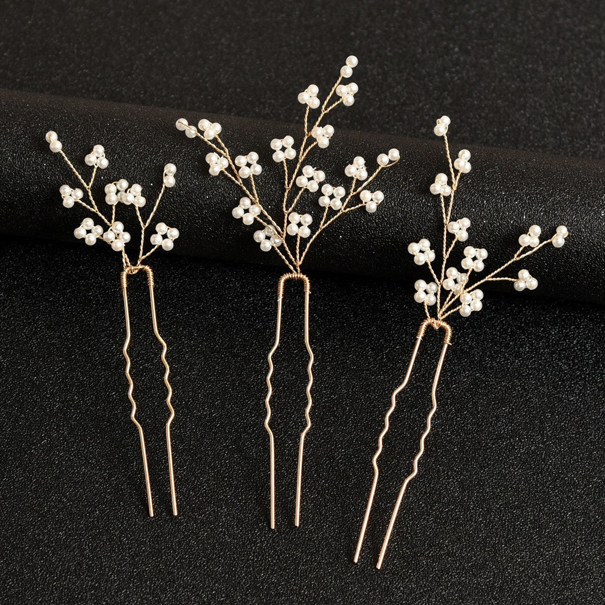 Handmade Pearl Hair Pins U-Shaped Hair Forks Wedding Party Accessories