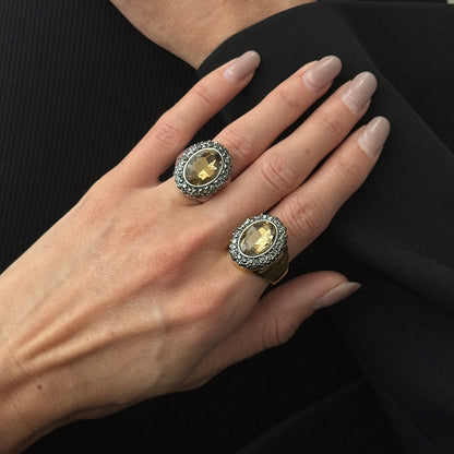 Vintage Geometric Acrylic Ring Fashion Jewelry For Women