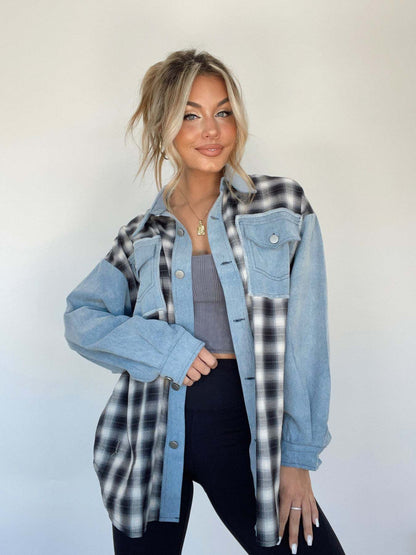 Plaid Bamboo Oversized Jacket for Women