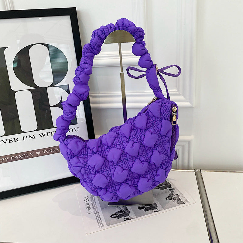 Chic Puffed Women's Shoulder Bag Trendy Nylon Crossbody Bag