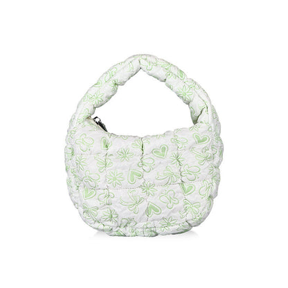 Mini Cloud Bag Stylish Pleated Nylon Handbag