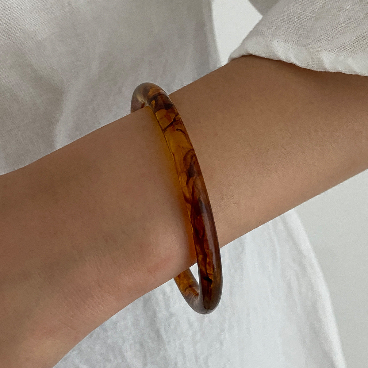 French Retro Enamel Gradient Round Bracelet