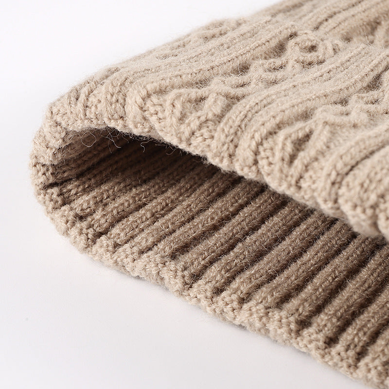 Solid Color Twist Snug Knit Beanie