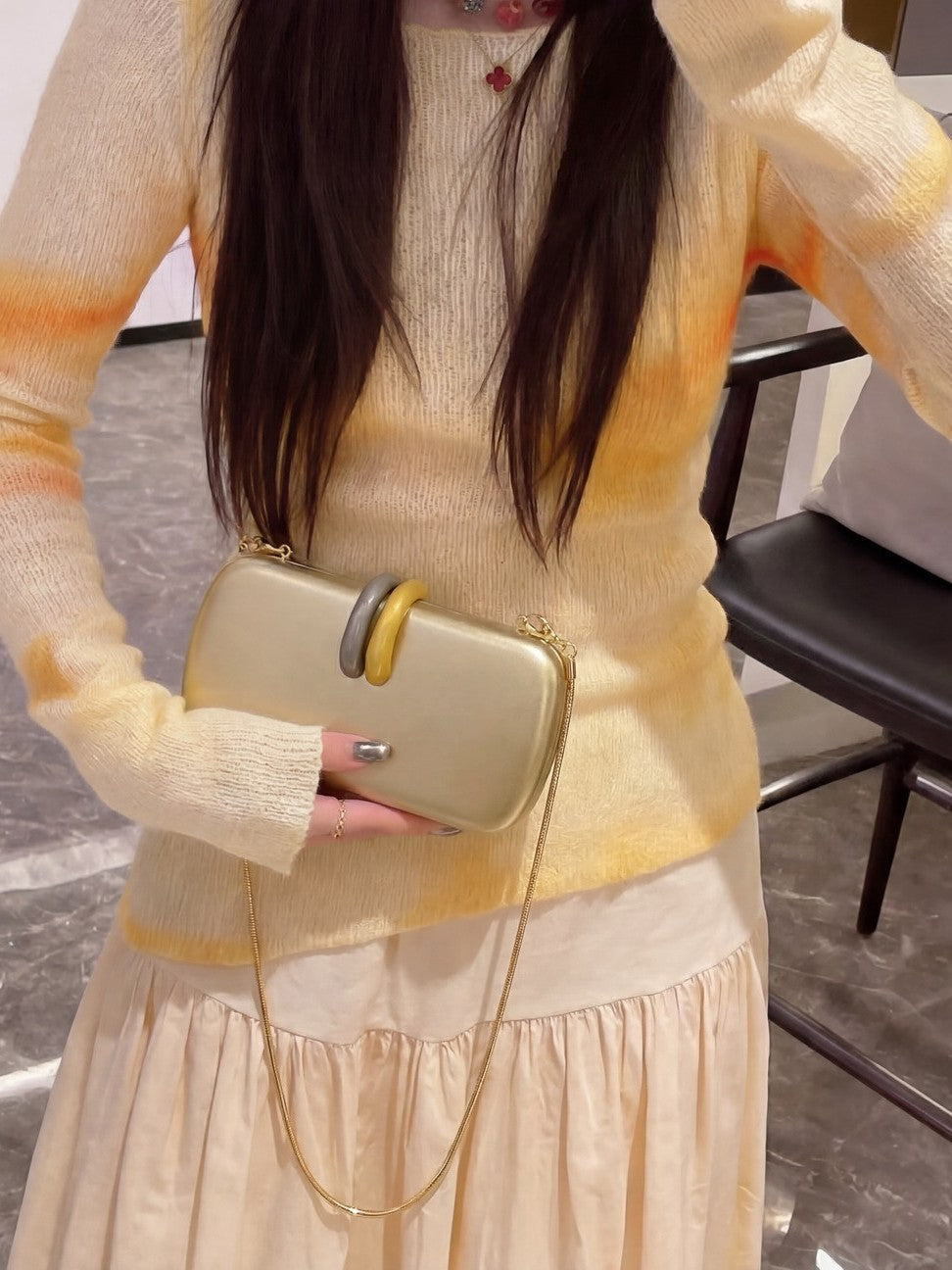 Chic Evening Clutch Bag with Chain Strap
