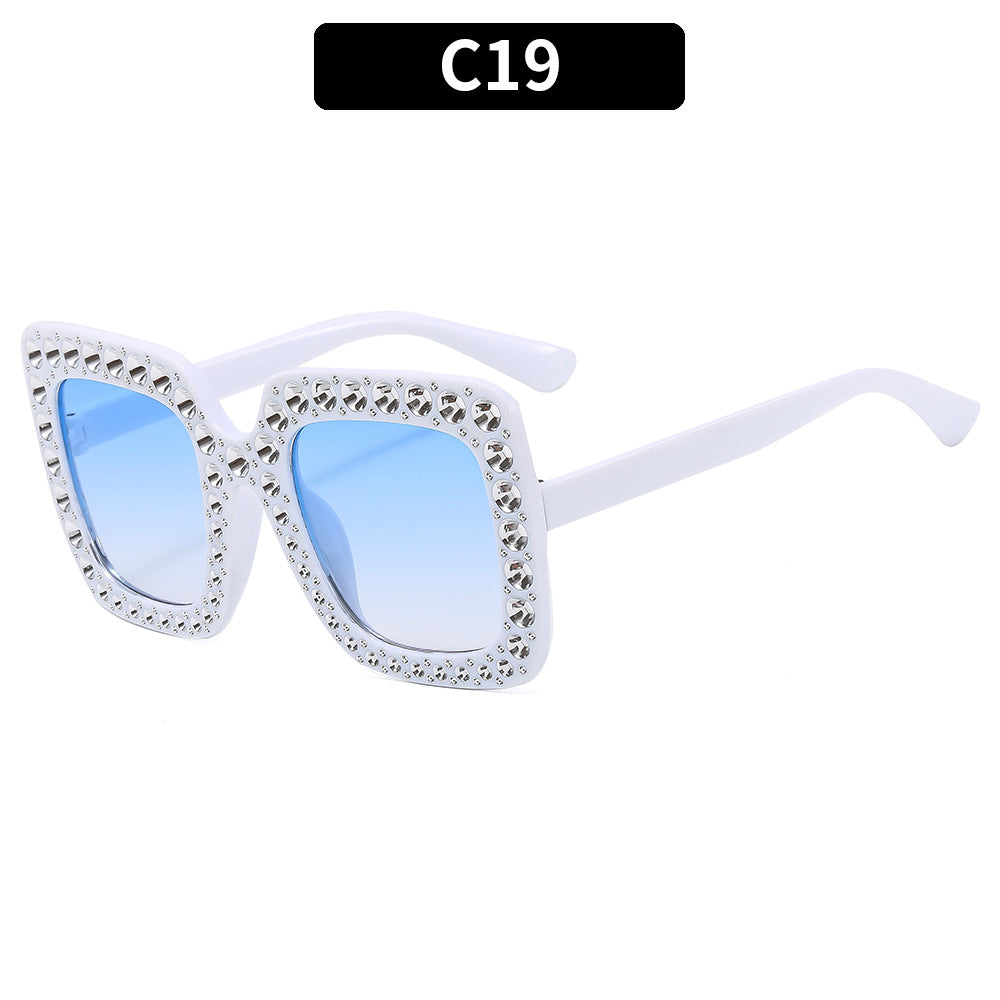 Colorful Disco Party Diamond Frame Sunglasses Retro Style