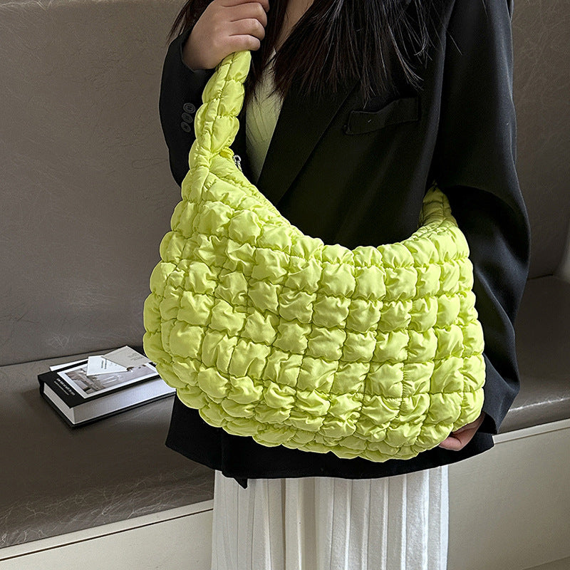 Wrinkled Cloud Crossbody Bag Trendy Nylon Tote