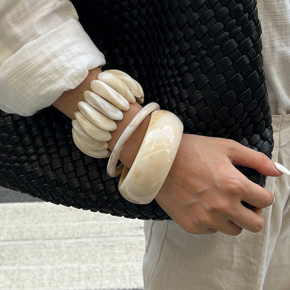 Irregular Ombre Resin Bangles Trendy Casual Bracelet