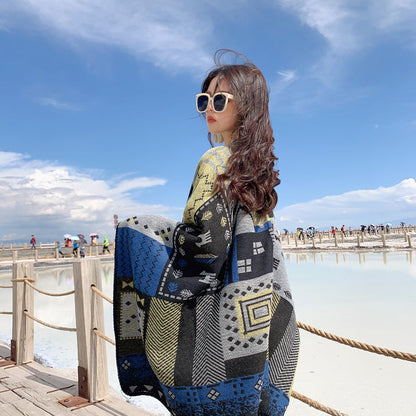 Split Thick Fashion Tibetan Shawl Scarf