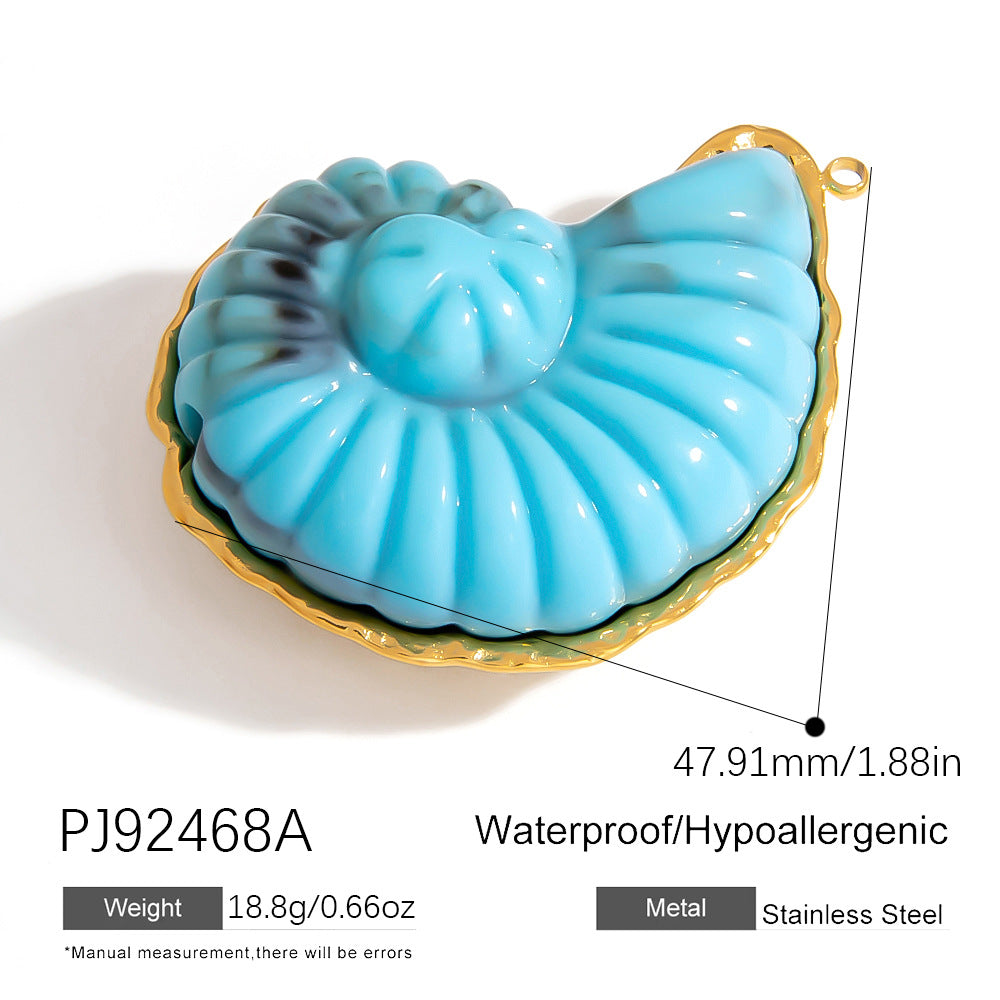DIY Stainless Steel Jewelry Accessories Colorful Shell Pendant